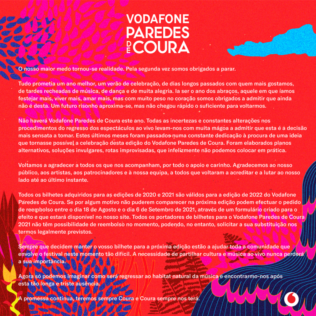 "Não haverá Vodafone Paredes de Coura este ano" | Global News Portugal