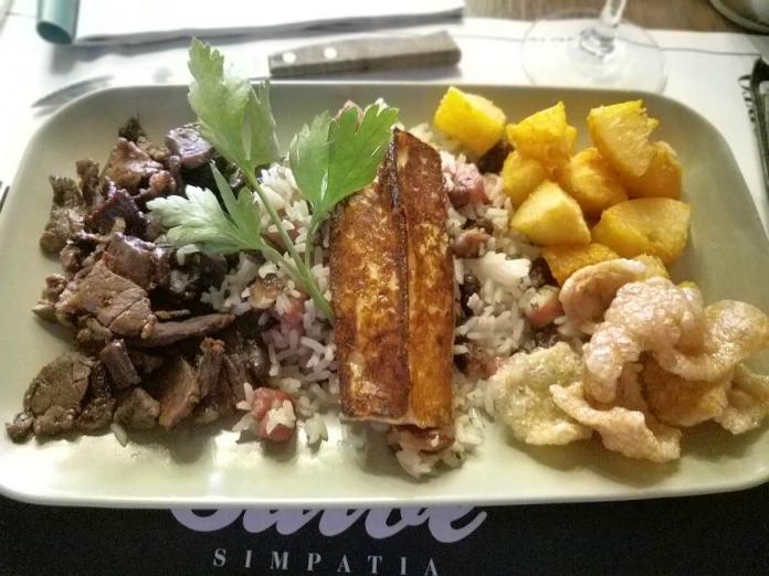Carne seca e baião de dois